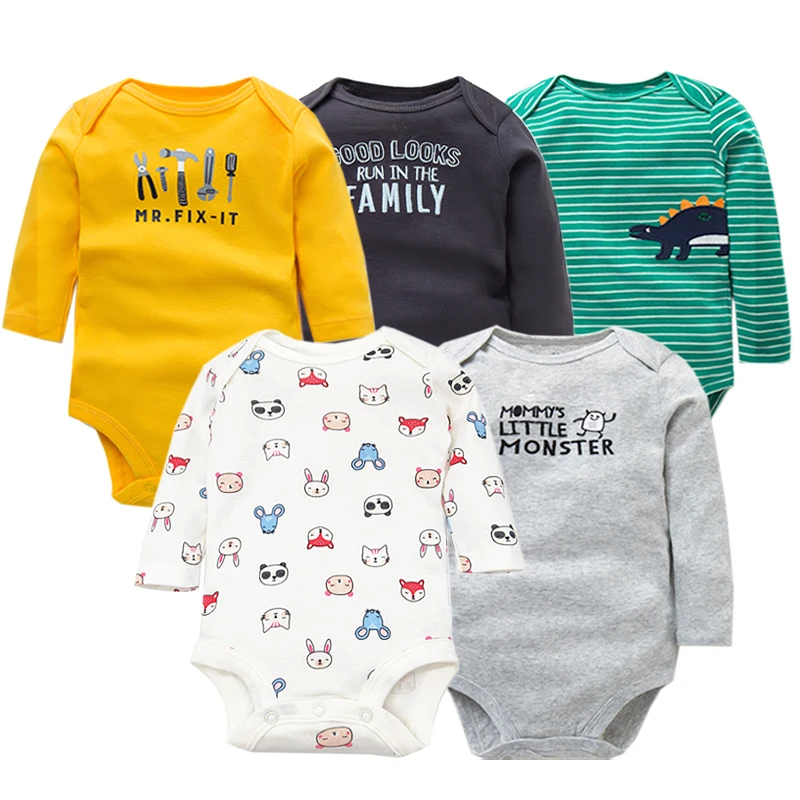 2018 ربيع الخريف القطن الطفل السروال القصير طفل بذلة طويلة الأكمام الوليد طفلة الصبي الملبس الكرتون الرضع ملابس الطفل