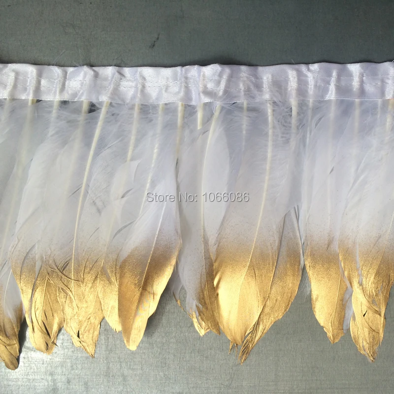 

Free shipping! White swan goose duck feather trim/fringe/ribbon/trimming for cloth accessories 10yards /lot 6-8inch width