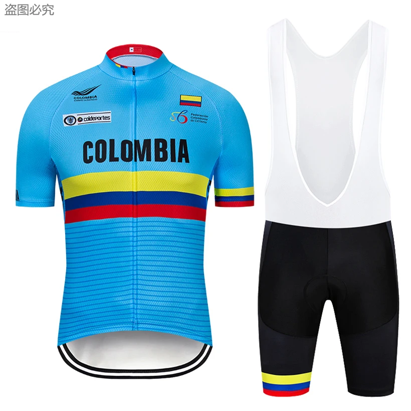 

New COLOMBIA Summer Cycling Jersey Bib Set Mountain Bike Clothing MTB Bicycle Clothes Wear Maillot Ropa Ciclismo Men Cycling Set