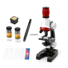 Микроскоп 100X 400X 1200X с подсветкой, монокулярный Биологический микроскоп для детей, обучающий игрушечный инструмент, новинка
