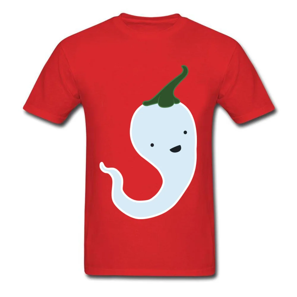 Ghost Chilli Design Short Sleeve Tops T Shirt Fall O-Neck 100% Cotton Mens Top T-shirts Design Tee-Shirt Funny Ghost Chilli red
