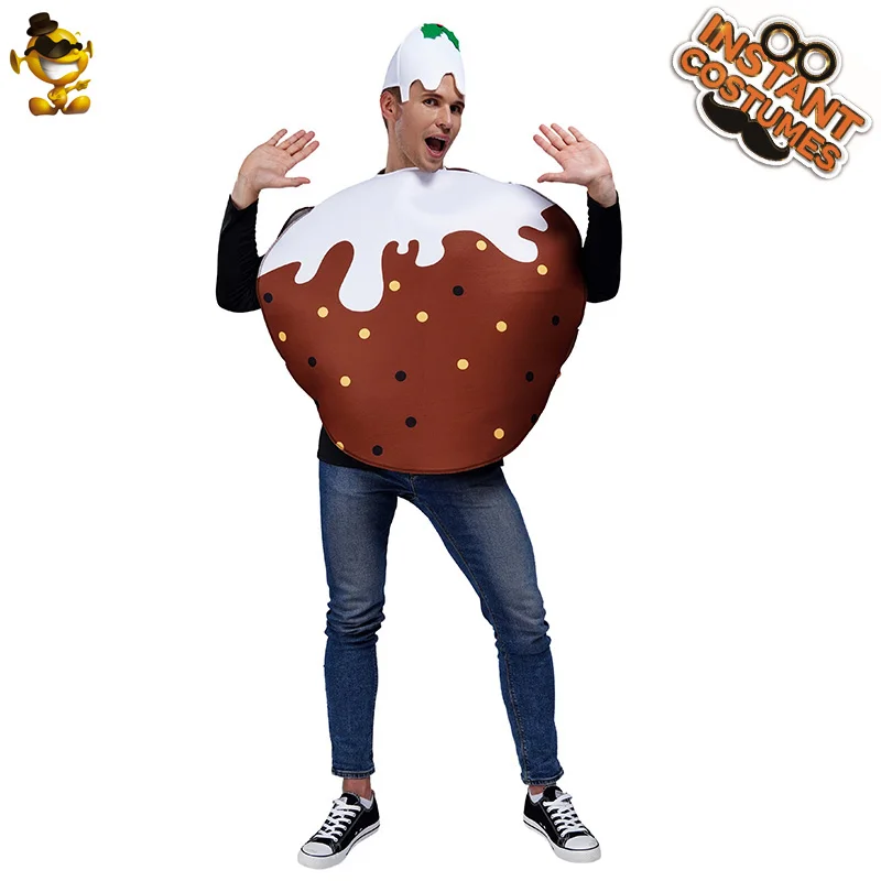 

New Arrival Men's Christmas Pudding Costume Fancy Dress Funny with Hat Tunic Carnival&Halloween Costume