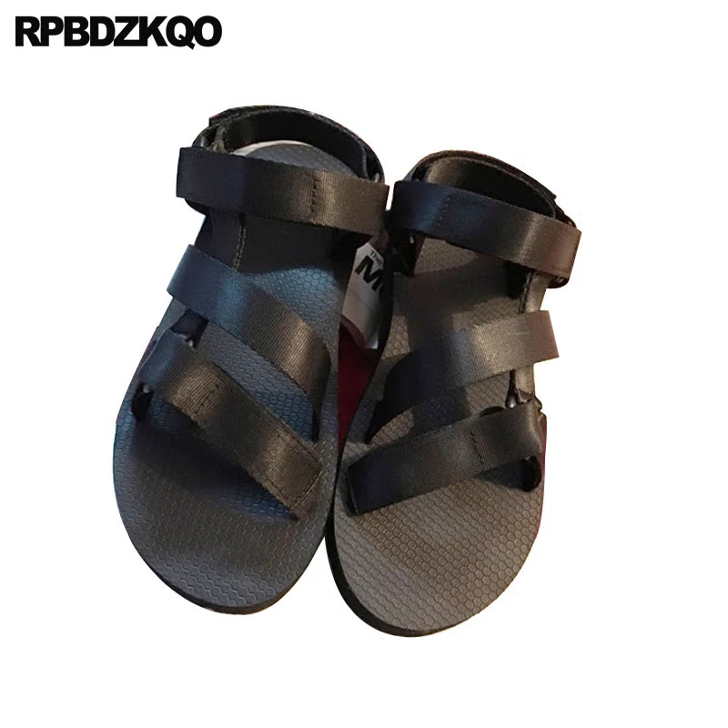 designer black flat sandals