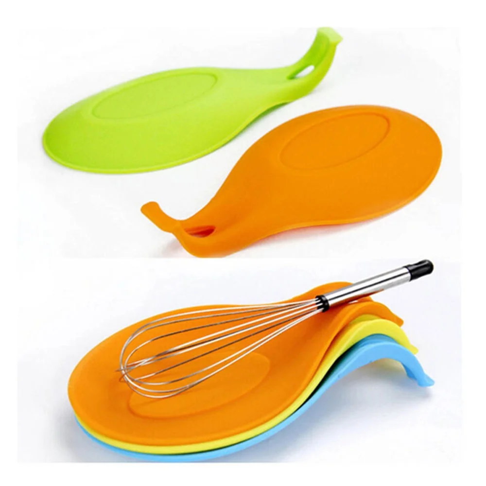 

1 pcs High quality Useful Attractive Silicone Spoon Insulation Mat Placemat Drink Glass Coaster Tray Hot sale