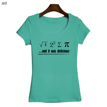 Cotton Short Sleeve Women t-shirts Funny Math Number and Words Printing Girls T Shirts Low Neck Female Sexy Tees Tops Garment