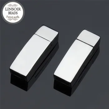 

Stainless Steel Hole Size 3*6mm Strong Magnetic Clasps For Leather Cord Bracelets End Caps Connectors For Jewelry Making F5241