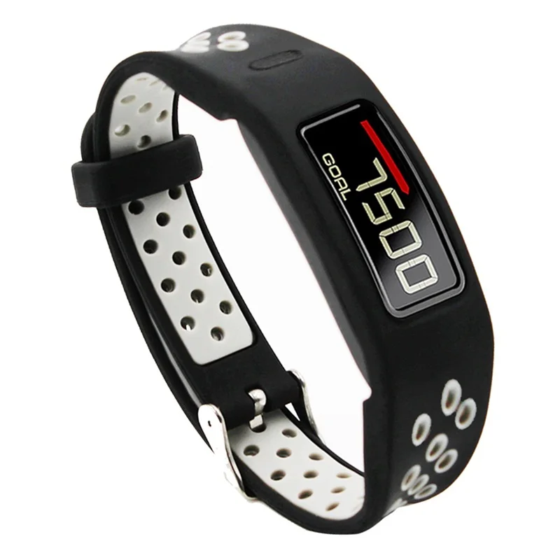 Силиконовый сменный ремешок для часов Garmin Vivofit, 2 ремешка, красочные умные часы, спортивный браслет для Vivofit 2, браслет для часов - Цвет: Black gray