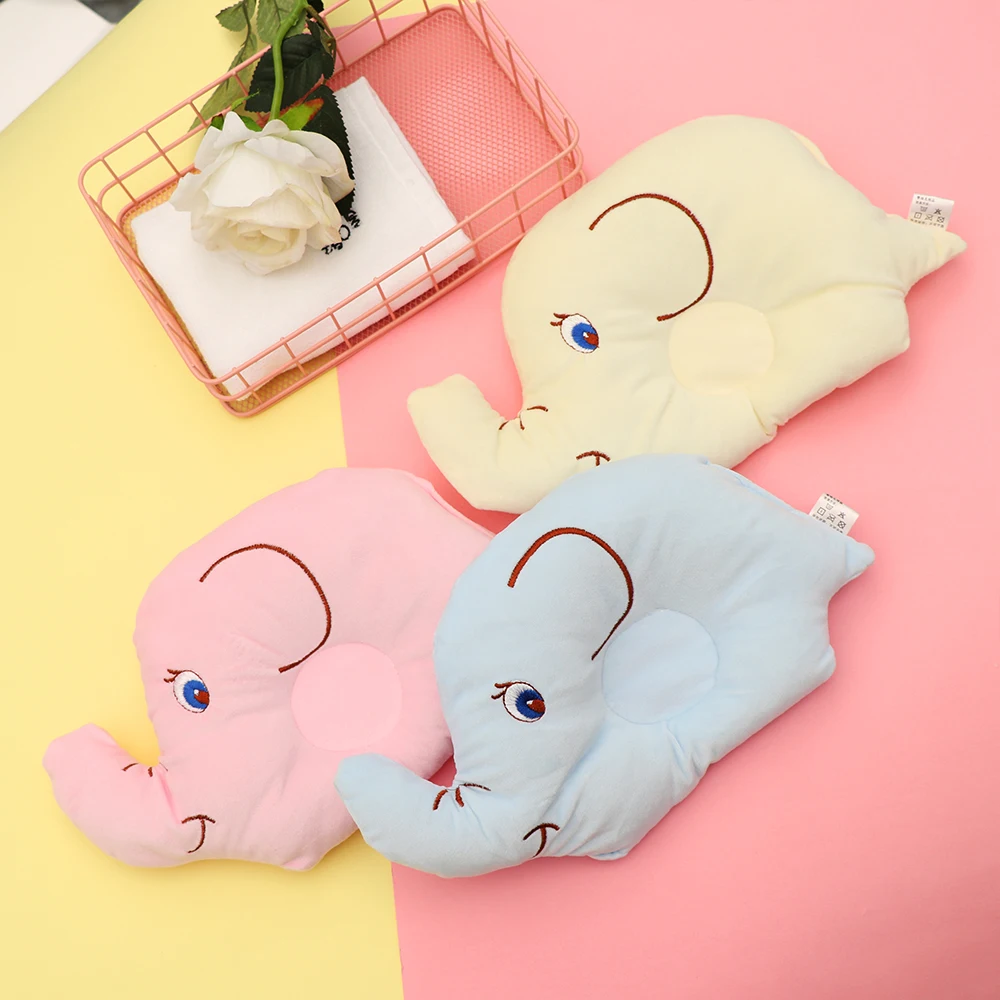 

Cute Baby Pillow Elephant Shape Velvet Soft Prevent Flat Head Anti Roll Neck Sleep Positioner Newborn Nursing Pillows Cushion
