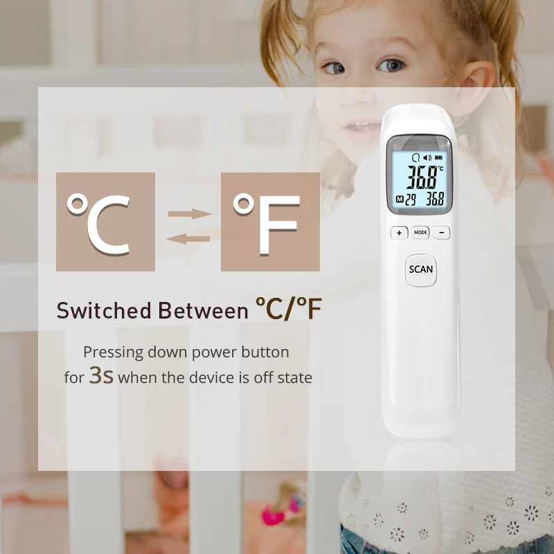 Medical Infrared Thermometer Forehead Baby Portable Non-contact child Handheld Body/Object Temperature Measure IR Device