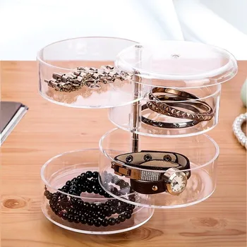 

360 degrees Rotary cosmetics storage box Small objects in the bedroom Finishing box Multilayer Acrylic Jewelry storage box