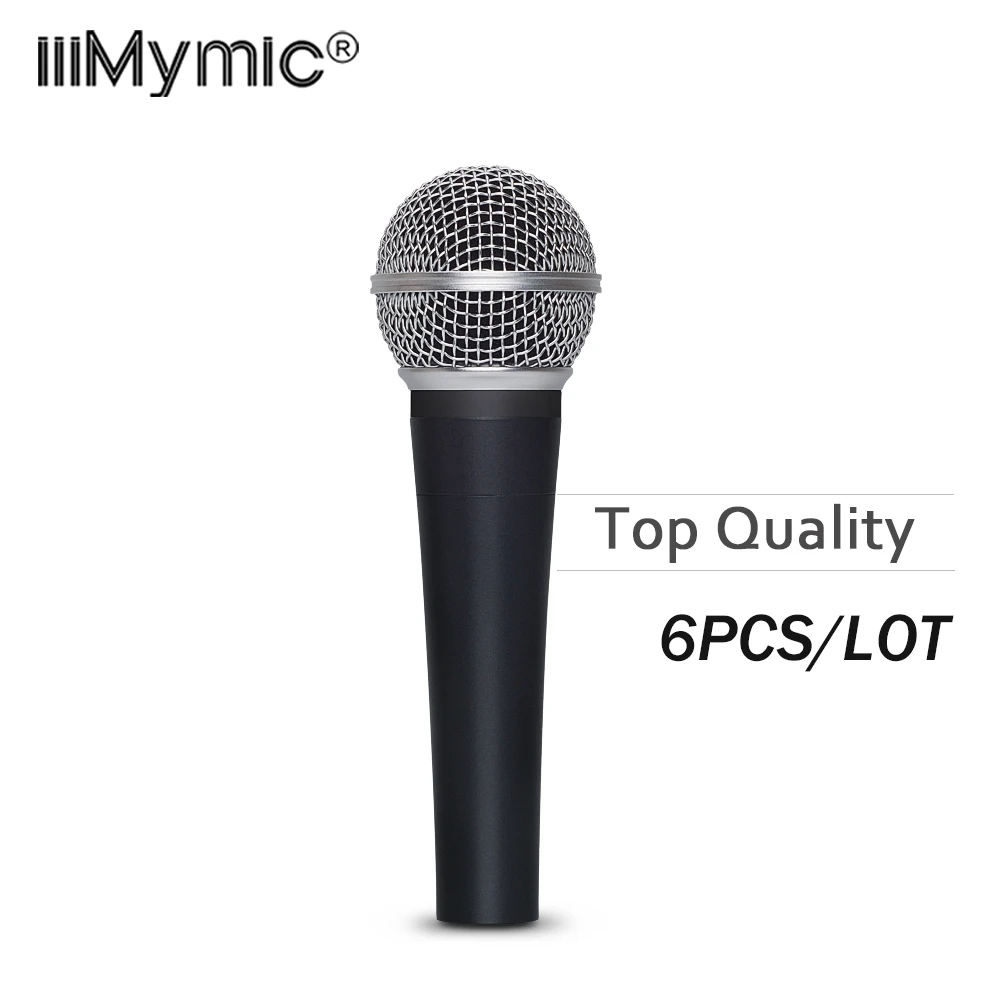 

6PCS Top Quality and Heavy Body SM58LC Real Transformer Live Vocals Karaoke Handheld Wired Microphone 58LC Podcast Mic Microfone