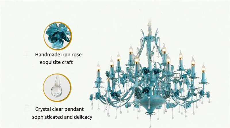 Luxury crystal blue pendant light (8)