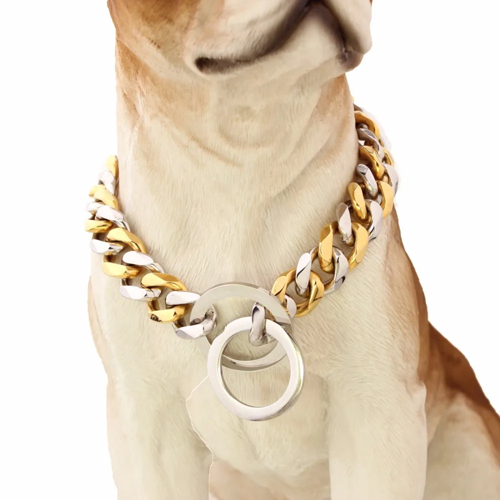 High Quality Silver Gold Metal Stainless Steel Dogs Training Chain