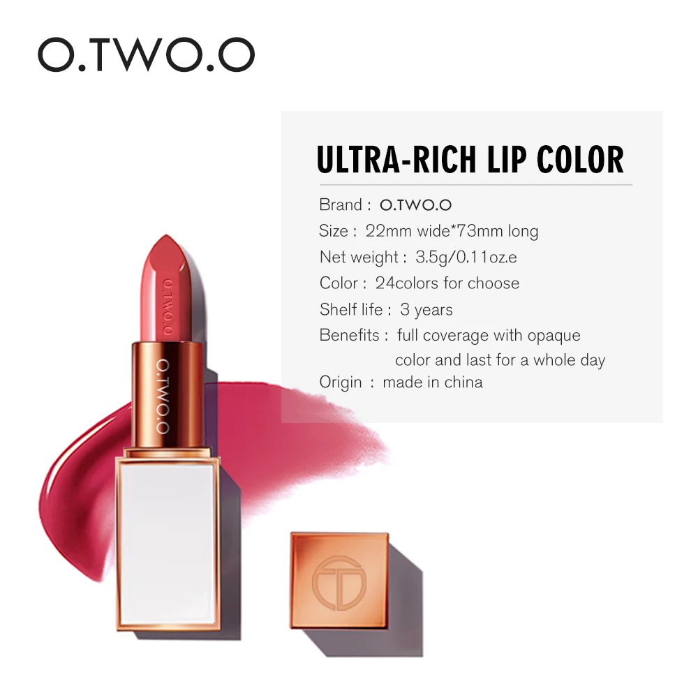 4-O-TWO-O-1pcs-Matte-Lipstick-Moisturizer-Long-Lasting-Makeup-Lip-stick-Waterproof-Full-Coverage-Long