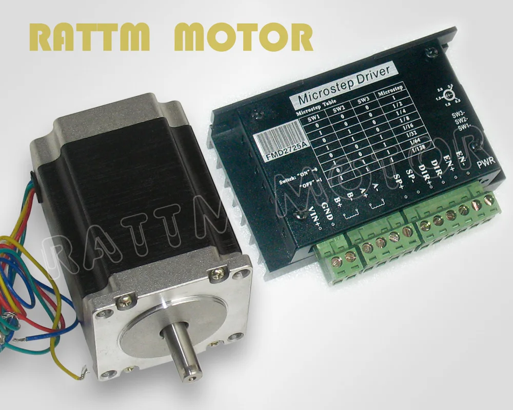

Nema23 stepper motor 270oz-in,76mm,3.0A + Motor Driver 40V, 128 microstep,2.5A current