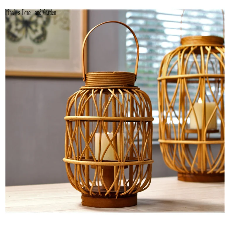 handmade hurricane vintage wicker candle holder lanternin Candle