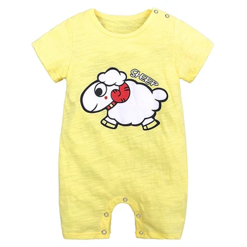 

Toddler Baby Boys Girls Short Sleeved Cartoon Sheep Printed Romper Jumpsuit Summer Infant Boy Girl Casual Clothes 0-18 Month A20