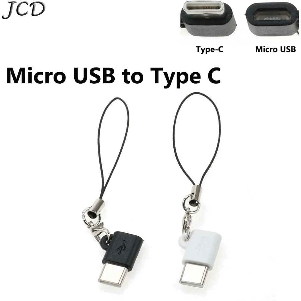 JCD 2-5 шт./лот USB 3,1 Тип C штекер Micro USB Женский адаптер типа OTG-C Конвертер Разъем USB-C черный и белый для Xiaomi 8