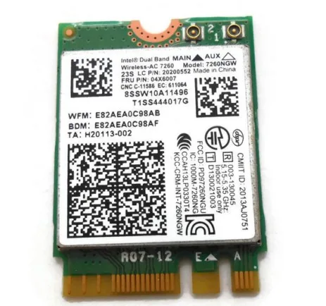 Карта для 04x6007 04W3806 INTEL DUAL BAND 2 4/5G 867 Мбит/с 7260NGW AC M.2 WIFI Bluetooth lenovo thinkpad Y40 Y50 X240|Сетевые