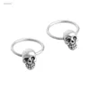 Jabrick Punk Retro calavera cabeza oreja Piercing pendientes titanio acero oído fantasma pernos personalidad joyería regalo ► Foto 3/6