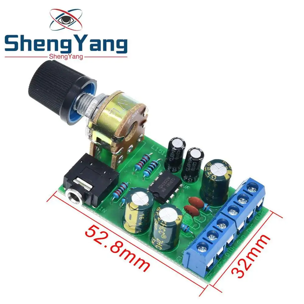 ShengYang Мини DC 3,7~ 12V 5V TDA2822M 2,0-CH стерео аудио усилитель мощности плата 3,5 мм AUX