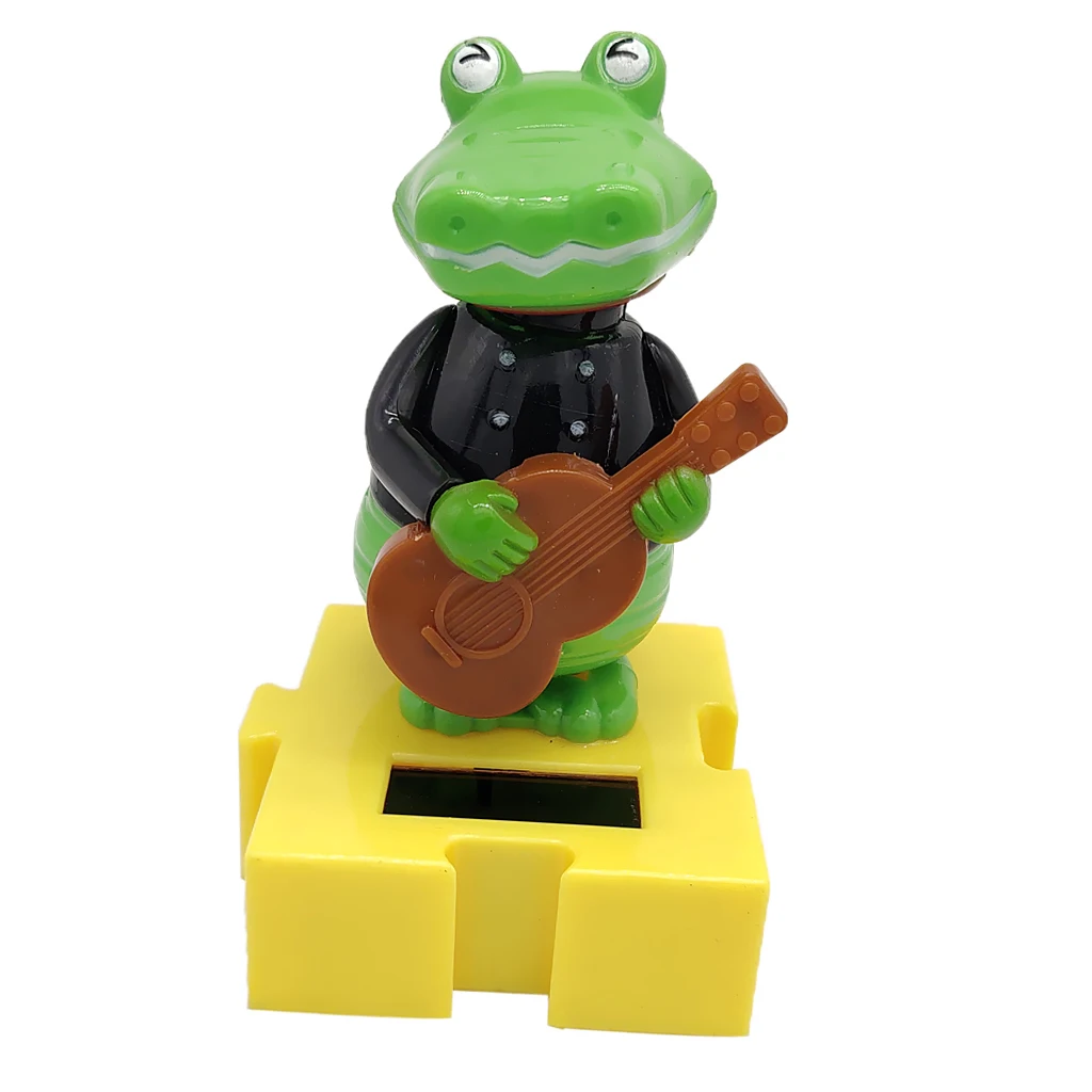 Solar Power Dancing Crocodile Gentleman Model Swing Figure Statue Figurine Kid Science Toy Xmas Gift Home & Car Desk Decor