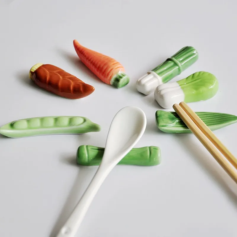 10 шт. китайский стиль овощей форма держатель для палочек стенд керамические палочки для еды вилки подсвечник, декоративные изделия держатель для палочек
