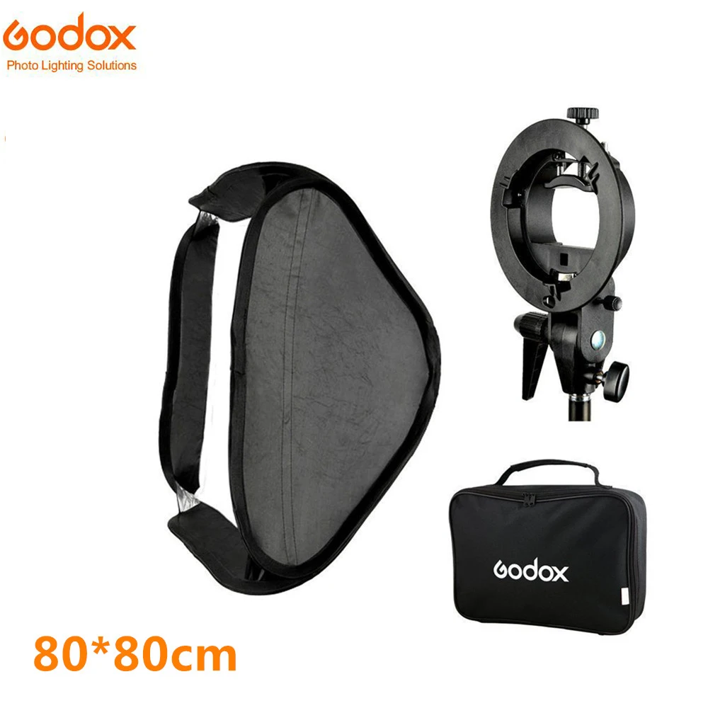

Godox Softbox SFUV8080 Flash Folding 80*80 cm + S-Type Bracket Bowens Holder+ Bag Kit for Camera Flash Speedlites