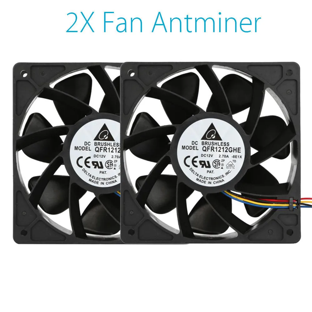

Fans Computer 2x 6000RPM Cooling Fan Replacement 4-pin Connector For Antminer Bitmain S7 S9/9#200