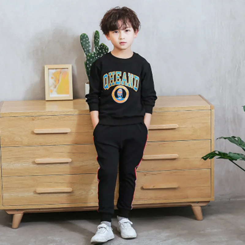 Baby boy Children's Clothing Sets Long-sleeves cotton Sport suit spring autumn letter printing sweatshirts kids t-shirts tops+ pants clothes (10)