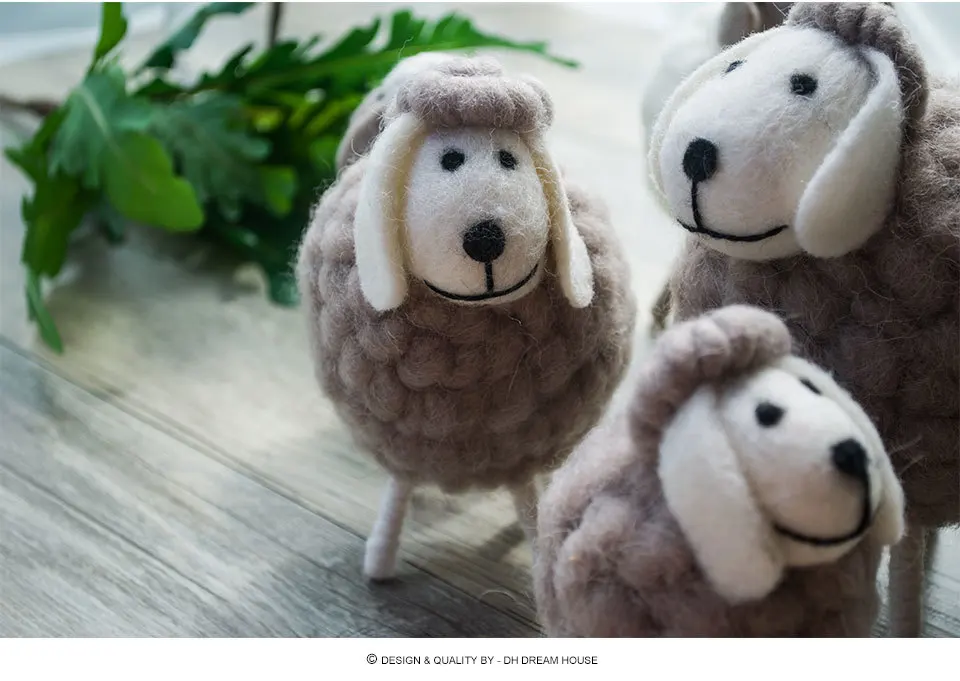 Genuine Northyle cute mini sheep wool miniature sheep craft figurine home decoration accessories christmas gift