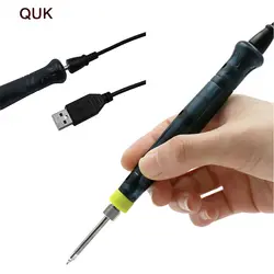 QUK Мини Портативный USB 5 в 8 Вт Электрический паяльник припой Ручка сварочный пистолет ручные инструменты комплект быстрый нагрев горения