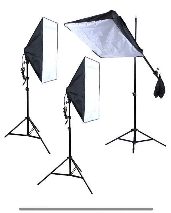 Набор софтбоксов для фотостудии 50*70 см E27 4-Lamp-Holder светильник ing Soft Box 3 шт. 2 м светильник-подставка 45 Вт 5500 к лампы 12 шт