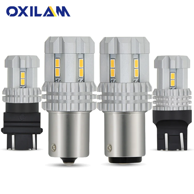 Светодиодный фонарь OXILAM 2x T20 7440 7443 P21W BA15S BAY15D 1156 1157 3156 3157 для автомобиля стоп сигнал