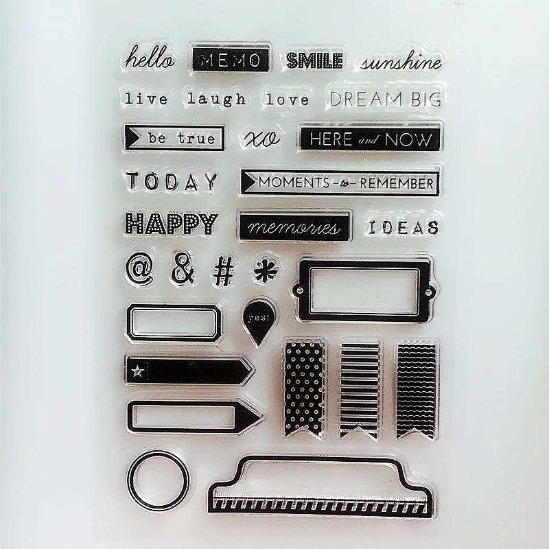 

YLCS267 Text Silicone Clear Stamps For Scrapbook DIY Album Paper Card Decoration Embossing Folder Rubber Stamp Tools 11*16cm