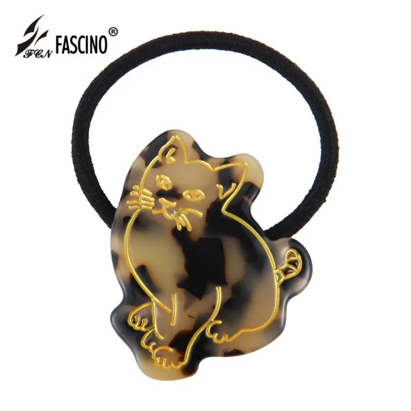 

2017 New High Quality Animal Elastic Rubber Hair Bands Luxury Acetate Cat Hair Ornament For Women Girls Hairwear Tiara FY870023