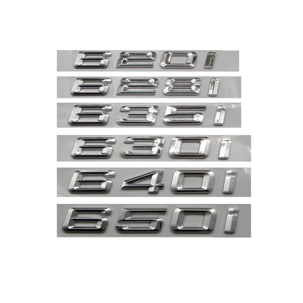 

Shiny Silver ABS Number Letters Word Car Trunk Badge Emblem Letter Decal Sticker for BMW 6 Series 630i