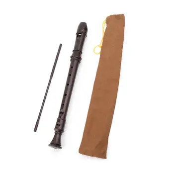 

Black ABS Germany Type 8 Hole Soprano Recorder Long Flute Early Musical With Bag For Musical Instrument