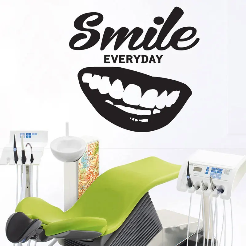 

Dental Clinic Quote Wall Decal Dentist Smile Wall Art Vinyl Stickers Stomatology Wall Deco Smile Everyday Tooth Decor Z277