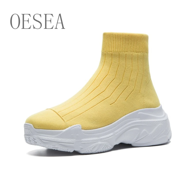 

Black/pink/yellow/white/ new autumn and winter HOT 2018 fashion casual knitted wool Martin boots feel comfortable women's boots
