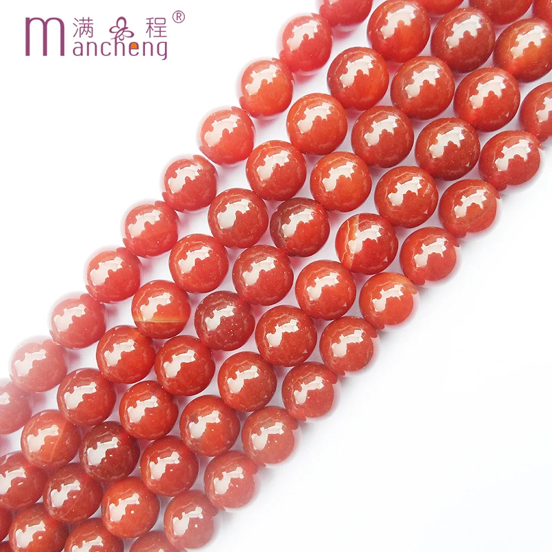 

Chunky Round 14MM Natural Red agate bead Onyx carnelian beads stone Loose charm For Diy man necklace bracelet Making(26-28 beads