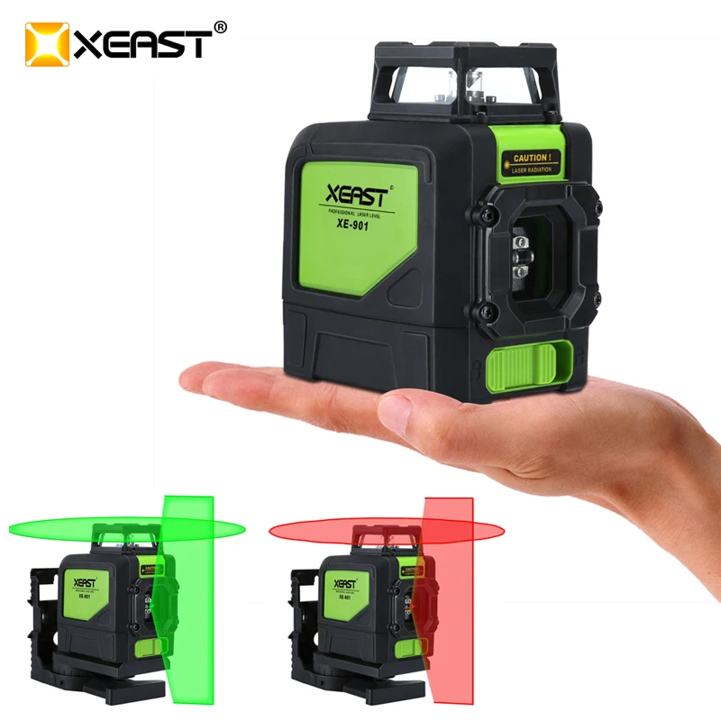 XEAST XE 901 5 линий 3D зеленые Лазерные уровни самонивелирующийся 360 горизонтальный