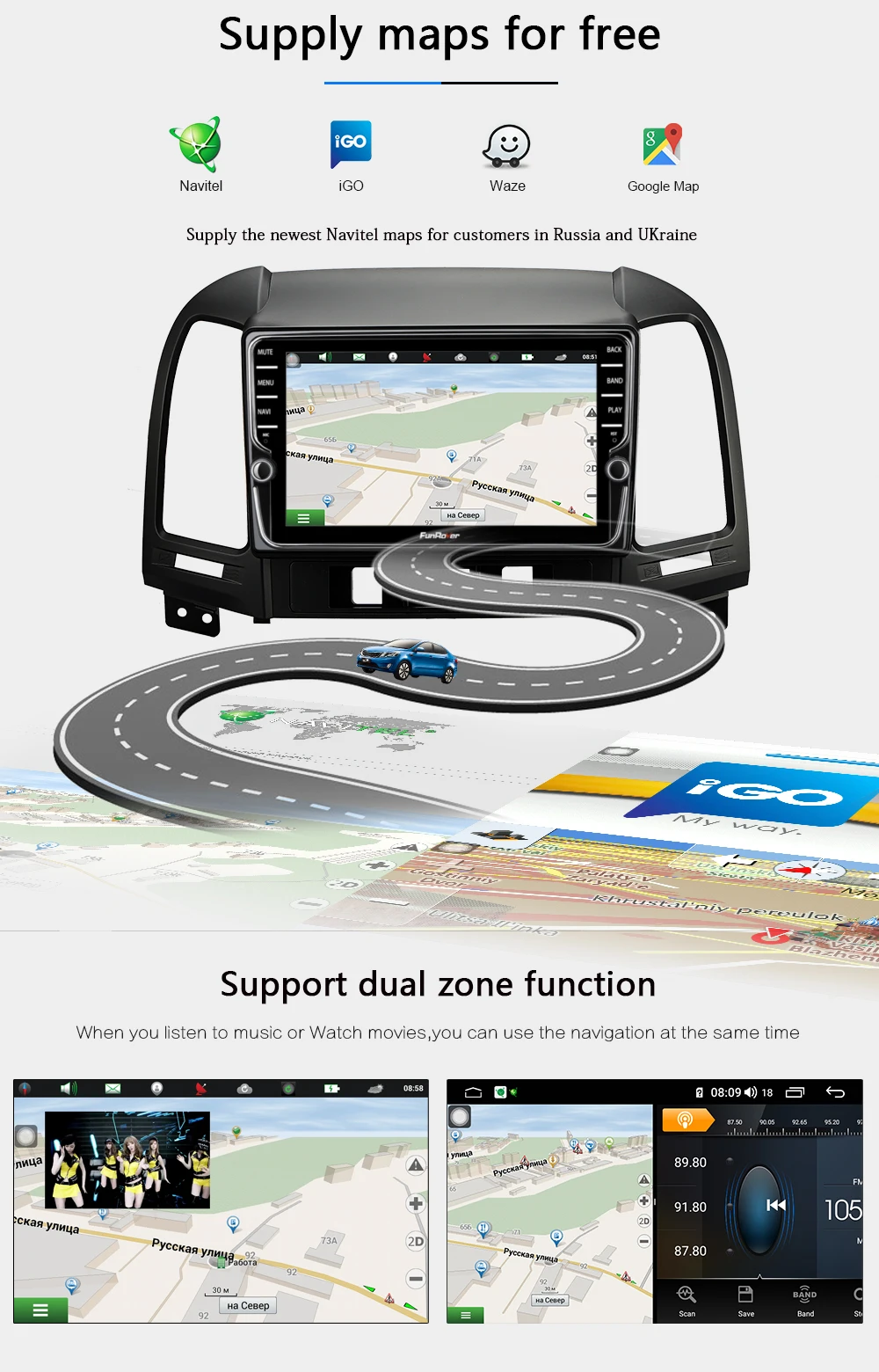 Top Funrover 2 din android 9.0 car dvd player For Hyundai Santa Fe 2005 2006 2007 2008 2009 2010 2011 2012 radio gps navigation DSP 14 Top Funrover 2 din android 9.0 car dvd player For Hyundai Santa Fe 2005 2006 2007 2008 2009 2010 2011 2012 radio gps navigation DSP 14