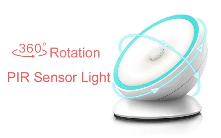 LED Motion Sensor Night Lamp Rechargeable LED Night Light PIR Sensor Light  LED Lamp Battery Night Lamp Kids Bedroom Light