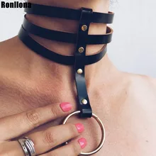 Жгут ошейник кожаное ожерелье шнур БДСМ связывание ограничения шеи колье панк готика Регулируемая пара сексуальная тренировка секс-игрушки
