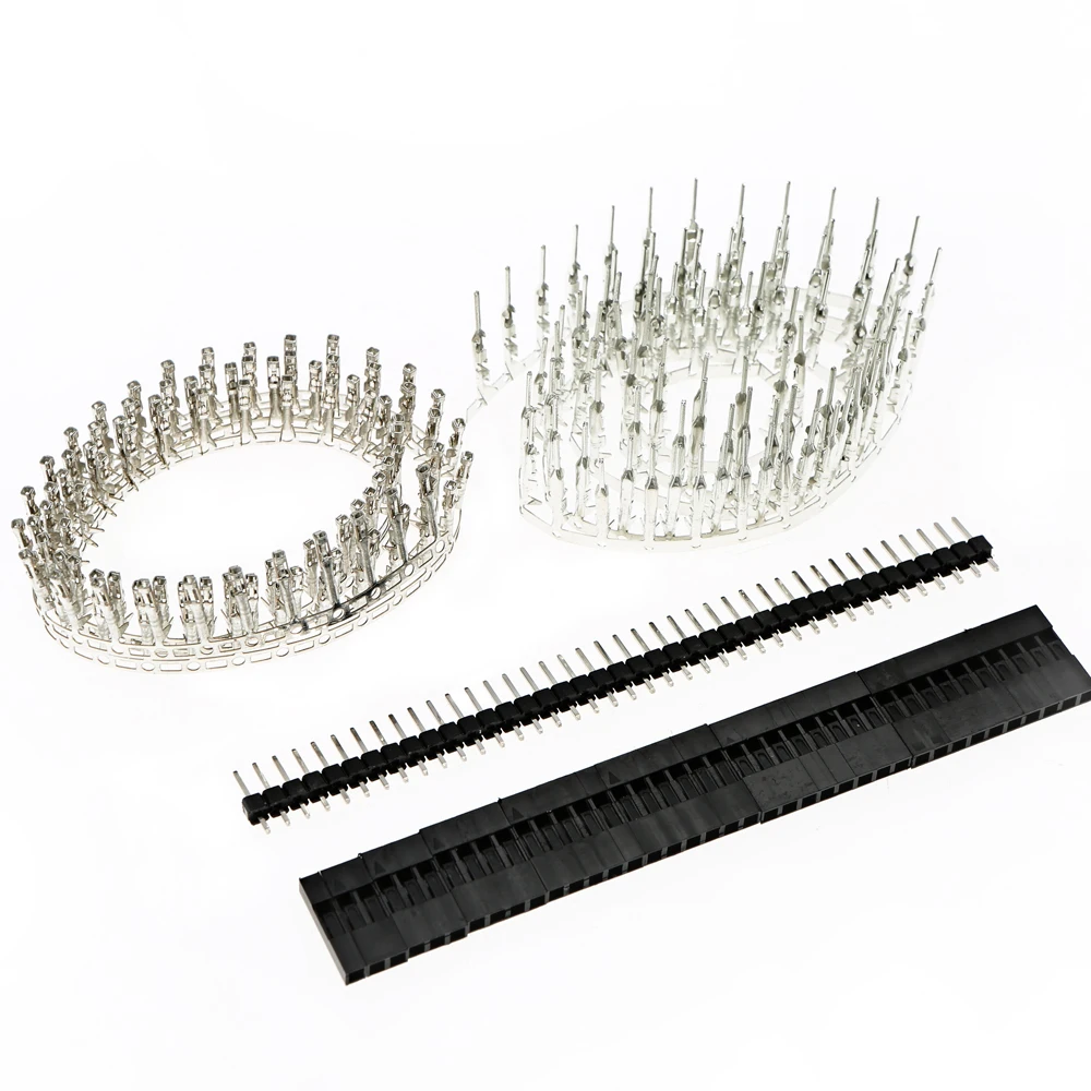 

2.54mm PCB Jumper Wire Pin Header Connector 10Row 40Pin Box Kit and Female Male Crimp Pins Electronic Components Set