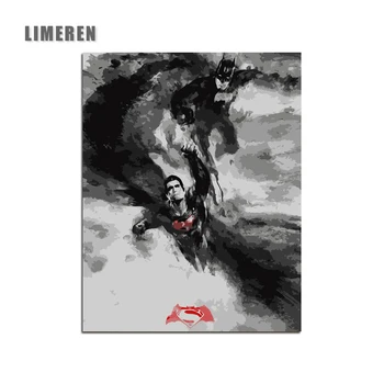 

Batman v Superman Hero DIY Oil Digital Painting By Numbers On Canvas Hand Painted Movie Wall Art Picture Living Room Home Decor