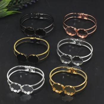 

10pcs 20mm Crown Tray European Antique Bronze/Gold/Silver/Black Bracelet Vintage Copper Bangle DIY Handmade Jewelry Accessories