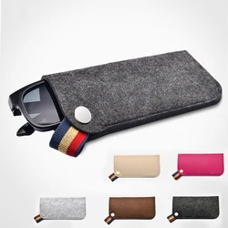 New Felt Sunglasses Case Colorful Eyeglasses Box Soft Lunettes Frame Glasses Case Elastic Band Glasses Accessoires