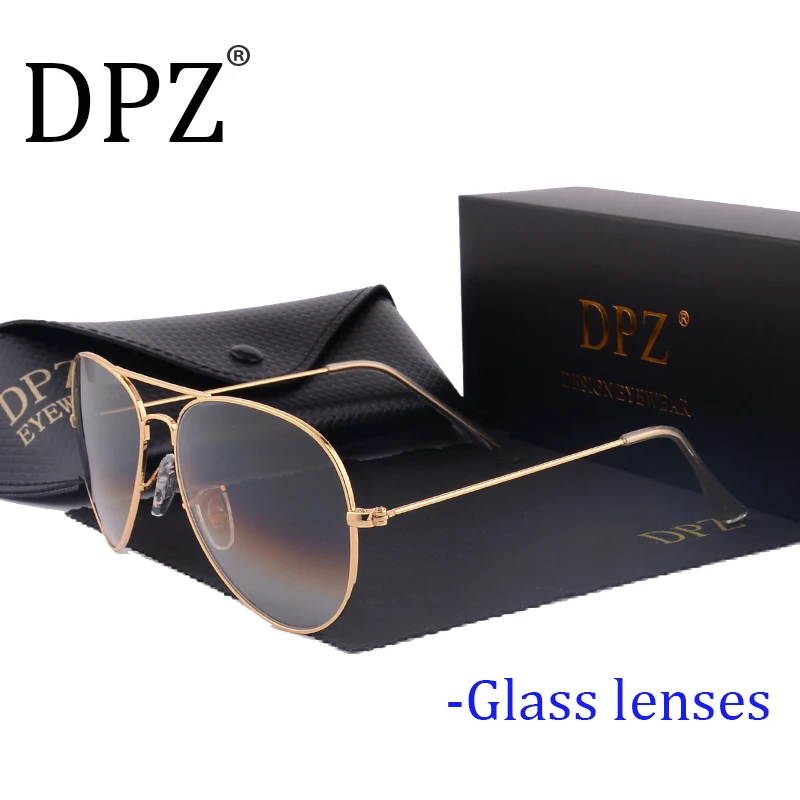 DPZ NEW Glass lenses Gradient women sunglasses men 58mm 3025 Mirror G15 Gafas hot rayeds Brand sun glasses UV400 with case